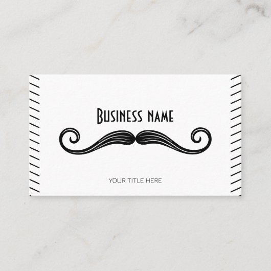 Carte De Visite Mustache de code QR noir et blanc unique (Devant)