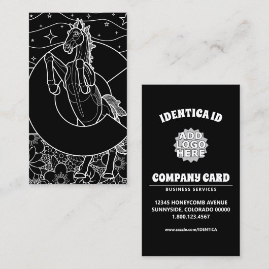 Carte De Visite mustang bleu du colorado (Devant / Derrière)