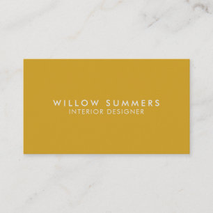 Carte De Visite Mustard Jaune moderne minimaliste Professionnel