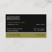 Carte De Visite Mustard noir élégant Simple et professionnel (Dos)