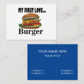Carte De Visite My First Love Burger Chef Restaurant (Devant / Derrière)