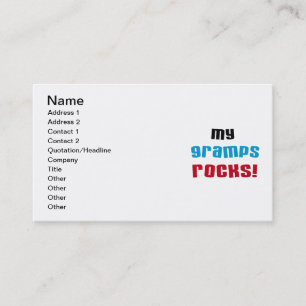 Carte De Visite My Gramps Rocks T-shirts et cadeaux