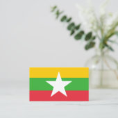 Carte De Visite Myanmar / Drapeau birman, Drapeau du Myanmar / Bir (Debout devant)