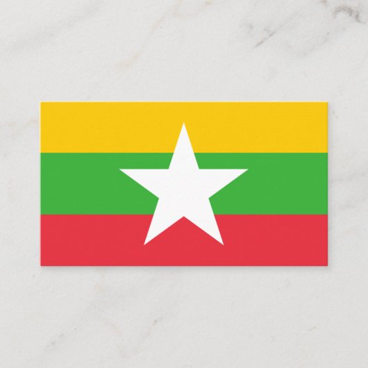 Carte De Visite Myanmar / Drapeau birman, Drapeau du Myanmar / Bir (Devant)