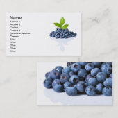 Carte De Visite Myrtilles avec le feuille vert (Devant / Derrière)