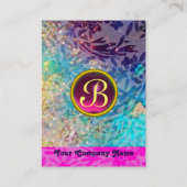 Carte De Visite MYRTLE MONOGRAM bleu turquase fuchsia amethyst (Dos)