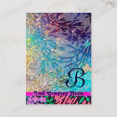 Carte De Visite MYRTLE MONOGRAM, bleu turquase fuchsia rose (Dos)