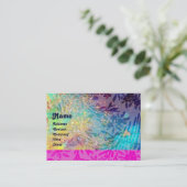 Carte De Visite MYRTLE MONOGRAMME, bleu turquoise rose fuchsia per (Debout devant)