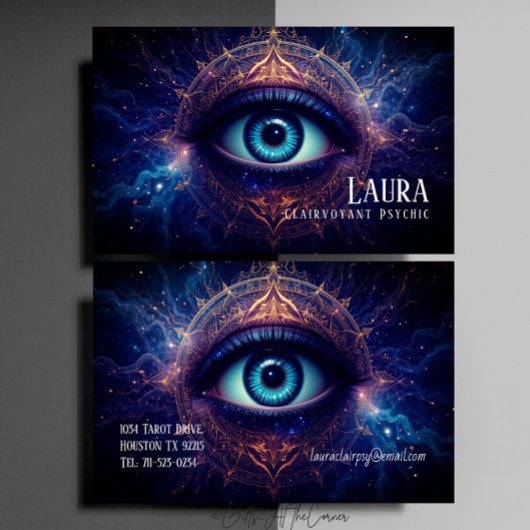 Carte De Visite Mysterious Eye Mandala Clairvoyant Psychique Moyen