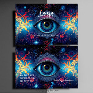 Carte De Visite Mysterious Eye Mandala Clairvoyant Psychique Moyen