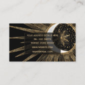 Carte De Visite Mystic Black Gold Sun Moon Mandala (Dos)