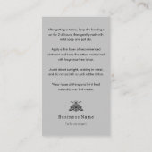 Carte De Visite Mystic Death Moth Tattoo Afcare Instructions (Dos)