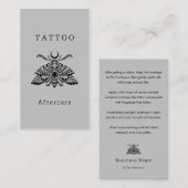 Carte De Visite Mystic Death Moth Tattoo Afcare Instructions (Devant / Derrière)