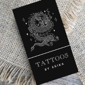 Carte De Visite Mystic Dragon Black & White Tattoo Artiste Moderne