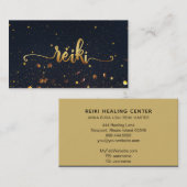Carte De Visite *~* Mystic Magic Black Gold REIKI Typographie (Devant / Derrière)