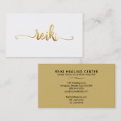 Carte De Visite *~* Mystic Magic White Gold Typography (Devant / Derrière)