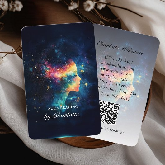 Carte De Visite Mystic Universe Woman QR-Code