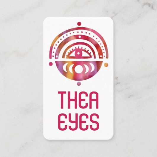 Carte De Visite Mystical Eye Magique Elegant Boho Aquarelle (Devant)