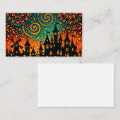 Carte De Visite Mystical Night Castle Silhouette (Devant / Derrière)