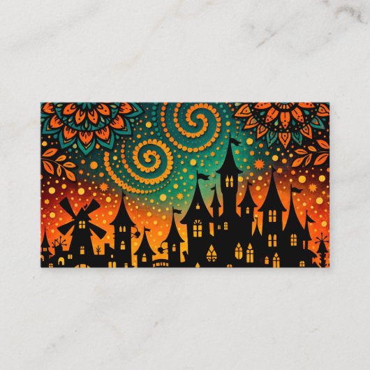 Carte De Visite Mystical Night Castle Silhouette (Devant)