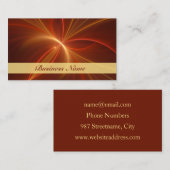 Carte De Visite Mystique Abstrait Fractal Moderne Couleurs chaudes (Devant / Derrière)