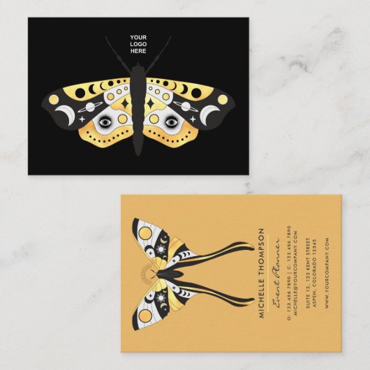 Carte De Visite Mystique céleste des papillons aurifères (Devant / Derrière)