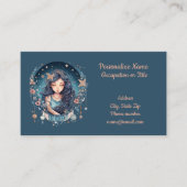 Carte De Visite Mystique Femme Céleste Lune Étoiles Spirituel (Devant)