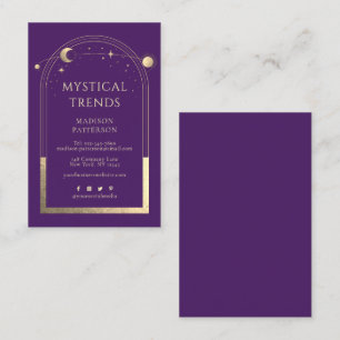 Carte De Visite Mystique Purple Gold Sun Moon Astronomie Space