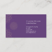 Carte De Visite Mystique Purple Yoga Reiki guérisseur spirituel d' (Dos)