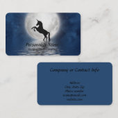 Carte De Visite Mythique Unicorne Silhouette Pleine lune Océan (Devant / Derrière)
