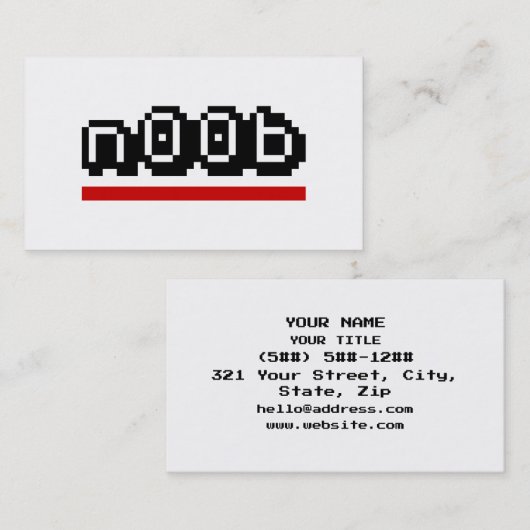 Carte De Visite n00b (Devant / Derrière)