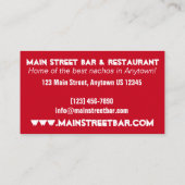 Carte De Visite Nacho Chips Fromage Nachos Bar Restaurant Junk Foo (Dos)