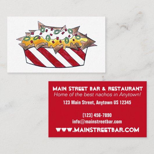 Carte De Visite Nacho Chips Fromage Nachos Bar Restaurant Junk Foo (Devant / Derrière)