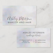 Carte De Visite Nacre blanche de perle de typographie élégante de (Devant / Derrière)