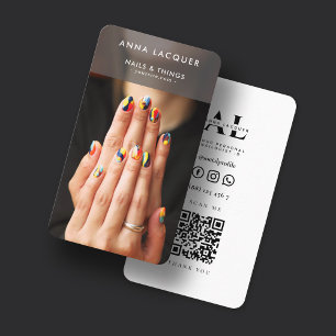 Carte De Visite Nail Art Beauté Salon Manicure Spécialiste QR Code