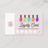 Carte De Visite Nail Artist Business Logo QR Code Loyalty  (Devant)
