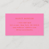 Carte De Visite Nail Artist Hot Pink Red Typography  (Dos)