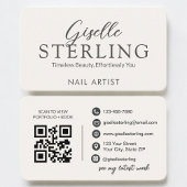 Carte De Visite Nail Artist Neutral QR Code