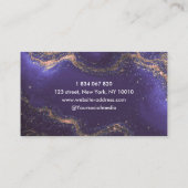 Carte De Visite Nail Artist Purple Agate Gold Monogram (Dos)