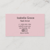 Carte De Visite  Nail Artist Studio Photo Typography (Dos)