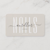 Carte De Visite Nail Artiste Nail Tech Manicuriste Sable Beige Mod (Devant)