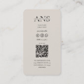 Carte De Visite Nail Artiste Nail Tech Manicuriste Sable Beige Mod (Dos)