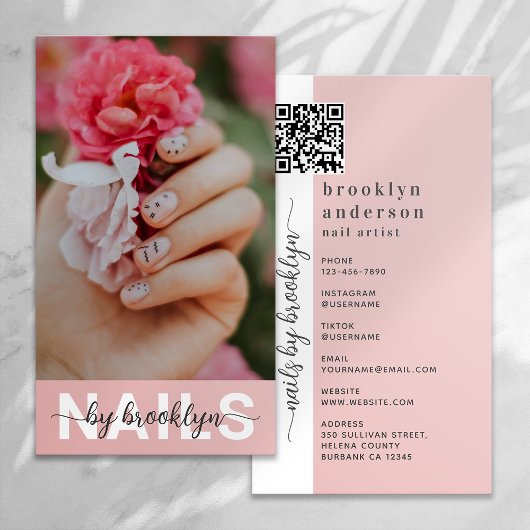 Carte De Visite Nail Artiste photo Code QR