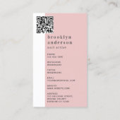 Carte De Visite Nail Artiste photo Code QR (Dos)