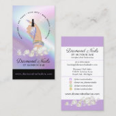 Carte De Visite Nail Salon Nail Tech Diamant Nails Art Manicurist (Devant / Derrière)
