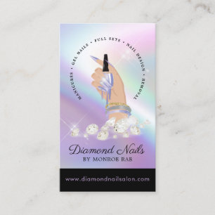 Carte De Visite Nail Salon Nail Tech Diamant Nails Art Manicurist 