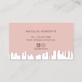 Carte De Visite Nail Salon Rose Gold Dripping Makeup Artist (Dos)