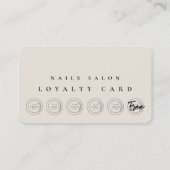Carte De Visite Nail Tech Beauté Sand Logo Punch Loyalty Card (Dos)