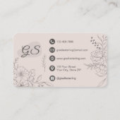 Carte De Visite Nail Tech Blush Pink Floral (Dos)