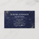 Carte De Visite Nail Tech Glam Navy glitter Business Card (Dos)